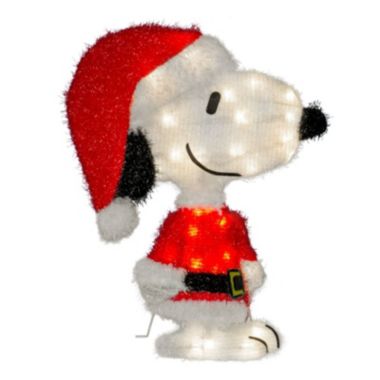 Product Works 18 Inch Pre-Lit LED Snoopy Santa Indoor/Outdoor Holiday Decoration. View a larger version of this product image.