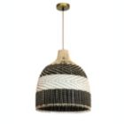 Alternate image 0 for ELE Light & Decor Ava 1-Light Rattan Black&White Pendant Design Pendant Light with Rattan Shade