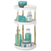 mDesign Spinning Tall 3-Tier Makeup Storage Center Tray