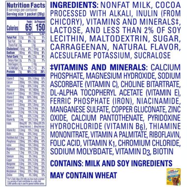 Carnation Breakfast Essentials Light Start Chocolate Instant Complete Nutritional Drink 8 CT Packets 5.64 OZ. View a larger version of this product image.