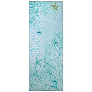 Homefires Decorative Indoor/Outdoor Accent Rug Coral Sea Aqua - 21" X 54". View a larger version of this product image.