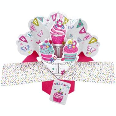 Second Nature Mailable Make A Wish Cupcake Pop Up Greeting Card - POP134. View a larger version of this product image.
