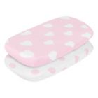 Alternate image 0 for Everyday Kids 2 Pack Girls Bassinet Sheet Set - Pink/White Hearts and Dots - 100% Cotton