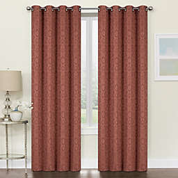 Kate Aurora Regency Collection Raised Jacquard Damask Grommet Top Curtains - 52 in. W x 84 in. L, Autumn Spice