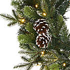 Alternate image 2 for Nearly Natural Modern Holiday Decorative 24" Snowed Pinecone Artificial Christmas Wreath with 35 Clear LED Lights