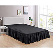 Legacy Decor Bed Skirt Dust Ruffle 100% Brushed Microfiber with 14" Drop Queen Size Black Color