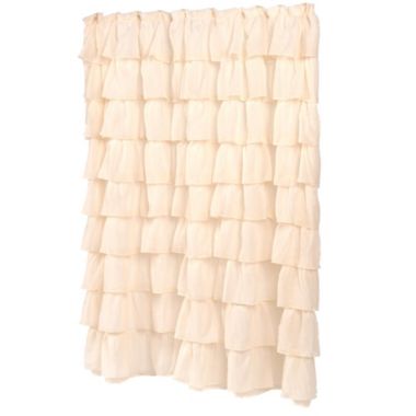 Carnation Home Fashions "Carmen" Polyester Shower Curtain - Ivory 70" x 72". View a larger version of this product image.