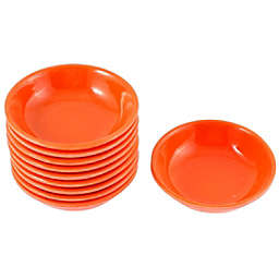 Unique Bargains Kitchen Sushi Soy Wasabi Dipping Dishes Plate Bowl, for Soy Sauce, Ketchup, BBQ Sauce or Seasoning, 10 Pieces Orange Container Plate Round Bowls for Sushi