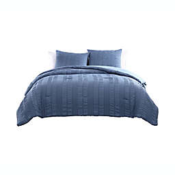 The Nesting Company Elm 3 Piece Comforter Set - Queen - Blue