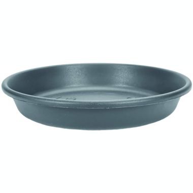 The HC Companies Deep Plastic Saucer Grey - 10 inch diameter. View a larger version of this product image.