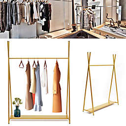Infinity Merch Free Standing Square Clothes Rail Gold