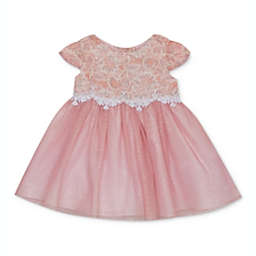 Rare Editions Baby Girl's Sparkle Lace Dress Pink Size 24MOS