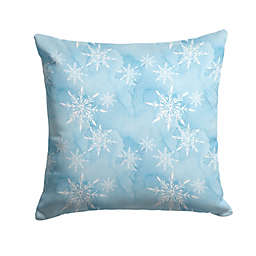 Caroline's Treasures Watercolor Snowflake on Light Blue Fabric Decorative Pillow 14 x 14