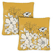 Toland Home Garden Set of 2 Modern Flowers Outdoor Patio Throw Pillow Covers 18"