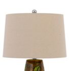 Alternate image 3 for Saltaro Sherpi 29 Inch Ceramic Table Lamp with Dimmer, Leaf Base, Brown- Saltoro Sherpi