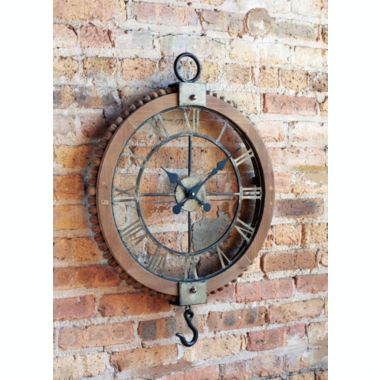 Melrose Decorative Open Wall Clock W/Hook 21.75"L x 30"H Wood/Metal. View a larger version of this product image.