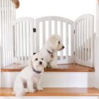 Alternate image 0 for Arf pets Free standing Wood Dog Gate, Step Over Pet Fence, Foldable, Adjustable - White