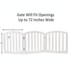 Alternate image 2 for Arf pets Free standing Wood Dog Gate, Step Over Pet Fence, Foldable, Adjustable - White