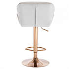 Alternate image 3 for Modern Home Luxe Spyder Contemporary Adjustable Suede Barstool - Modern Comfortable Adjusting Height Counter/Bar Stool (Gold Base, White/Gold Piping)