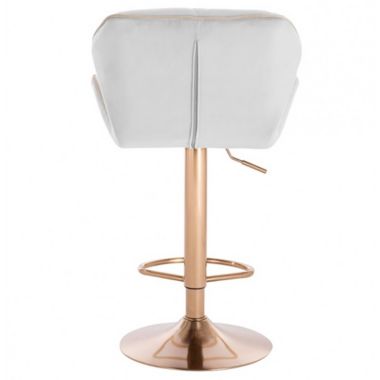Modern Home Luxe Spyder Contemporary Adjustable Suede Barstool - Modern Comfortable Adjusting Height Counter/Bar Stool (Gold Base, White/Gold Piping). View a larger version of this product image.