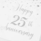 Alternate image 2 for Blue Panda White and Silver Paper Napkins for 25th Anniversary Party Supplies (6.5 In, 100 Pk)