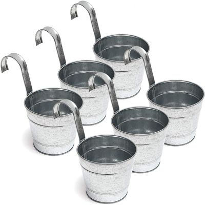 Juvale Metal Bucket Planter, Hanging Planters (5 in, 6 Pack)