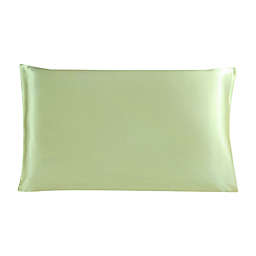 PiccoCasa 100% Charmeuse Zipper Pure Silk Pillowcase Pillow Case Cover for Hair & Skin 350TC 19 Momme (1-Piece) Fruit Green King, 20