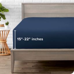 Bare Home Fitted Bottom Sheet - Ultra-Soft Wrinkle Resistant Microfiber - Hypoallergenic - 22