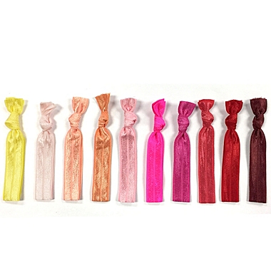 Wrapables 10 Pack Elastic Hair Ties Ponytail Holder / Pink Tone. View a larger version of this product image.