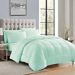 Sweet Home Collection Bed-in-A-Bag Solid Color Comforter & Sheet Set Soft All Season Bedding, Twin XL, Mint