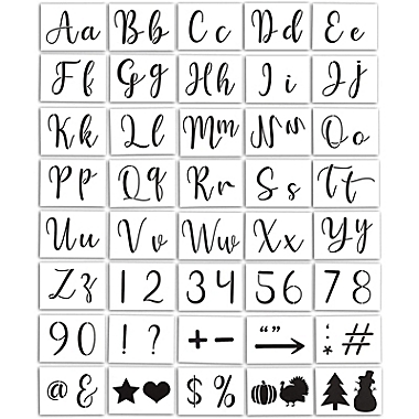 Bright Creations Reusable Letter and Number Stencils for Painting Wood Signs, Walls, Fabric, DIY Decor (8 x 5.75 in, 44 Sheets). View a larger version of this product image.