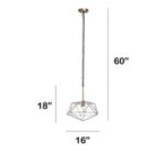 Alternate image 1 for Lalia Home 1 Light 16" Modern Metal Wire Paragon Hanging Ceiling Pendant Fixture, Antique Brass