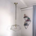 Alternate image 2 for Lalia Home 1 Light 16" Modern Metal Wire Paragon Hanging Ceiling Pendant Fixture, Antique Brass