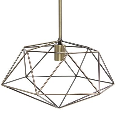 Lalia Home 1 Light 16" Modern Metal Wire Paragon Hanging Ceiling Pendant Fixture, Antique Brass. View a larger version of this product image.