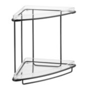 mDesign Metal Bathroom Vanity Corner Storage Caddy, 2 Shelves