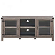 Costway TV Stand Entertainment Center for TV&#39;s with Storage Cabinets-Taupe