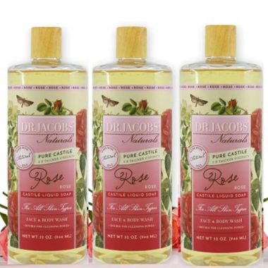 Dr Jacobs Naturals 32 Oz. 3 Pack Pure Castile Liquid Soap - Rose. View a larger version of this product image.