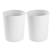 mDesign Metal Round Small Trash Can Wastebasket, 2 Pack