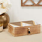 Alternate image 1 for Juvale Small Decorative Wooden Box with Lid and Tassel for Storage (9.4 x 3.1 In)