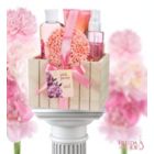 Alternate image 2 for Freida and Joe Pink Peony Fragrance Bath & Body Spa Gift Set in Natural Wood Plant Box
