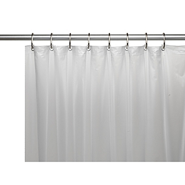 Carnation Home Fashions Mildew-Resistant, 10 Gauge Vinyl Shower Curtain Liner with Metal Grommets and Reinforced Mesh Header - Frosty Clear 72" x 72". View a larger version of this product image.