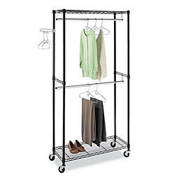 Kitcheniva Closet Organizer Garment Storage Rack Clothes Hanger Shelf Wheels