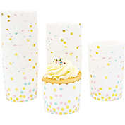 Sparkle and Bash Rainbow Polka Dot Tulip Cupcake Liners, Paper Baking Cups for Muffins (50 Pack)
