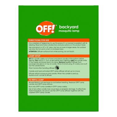 OFF! Mosquito Lamp Diffuser  6 Hour Mosquito Protection. View a larger version of this product image.