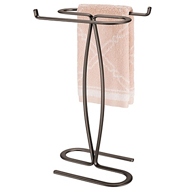 mDesign Metal Hand Towel Holder Stand for Bath Vanity Countertop, 2 Pack. View a larger version of this product image.