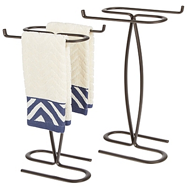 mDesign Metal Hand Towel Holder Stand for Bath Vanity Countertop, 2 Pack. View a larger version of this product image.