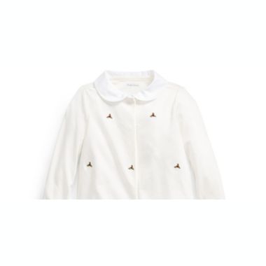 Ralph Lauren Baby Girl's Embroidered Footie White Size 9MOS. View a larger version of this product image.