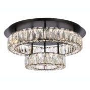 Elegant Lighting Home Decorative Monroe 22 inch LED double flush mount - Black