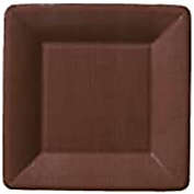 Ideal Home Range 7" Square Dessert Paper Plates, Linen Brown, 8 Count