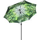 Alternate image 0 for Sunnydaze Outdoor Aluminum Inside Out Patio Umbrella with Push Button Tilt and Crank - 9&#39; - Green Tropical Leaf